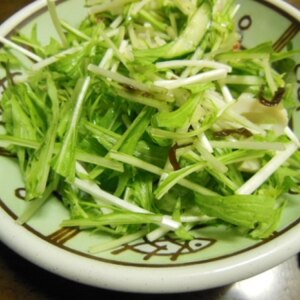 水菜と胡瓜の和風サラダ